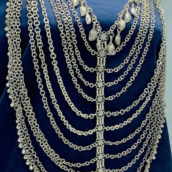 Multi-Strand Necklace, Oversized Handmade Kuchi Necklace - Picture 3 of 10